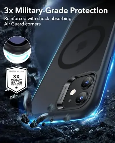 ESR for iPhone 11 Case, Compatible with MagSafe, Shockproof Military-Grade Protection, Magnetic Phone Case for iPhone 11 Case, Frosted Black - 3
