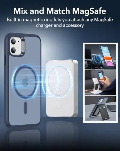 ESR for iPhone 11 Case, Compatible with MagSafe, Shockproof Military-Grade Protection, Magnetic Phone Case for iPhone 11 Case, Frosted Blue - 3
