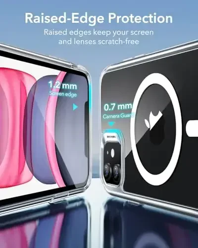 ESR for iPhone 11 Phone Case, Compatible with MagSafe, Shockproof Military-Grade Protection, Magnetic Phone Case for iPhone 11, Classic Hybrid Case (HaloLock), Clear - 6
