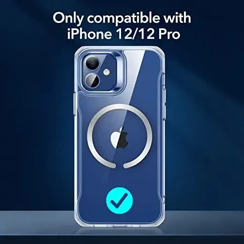 ESR for iPhone 12 Case/iPhone 12 Pro Case, Compatible with MagSafe, Scratch-Resistant Back, Grippy Protective Frame, Magnetic Phone Case for iPhone 12/12 Pro, Clear - ESR (1)