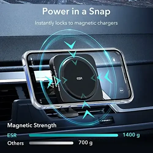 ESR for iPhone 12 Case/iPhone 12 Pro Case, Compatible with MagSafe, Scratch-Resistant Back, Grippy Protective Frame, Magnetic Phone Case for iPhone 12/12 Pro, Clear - 4