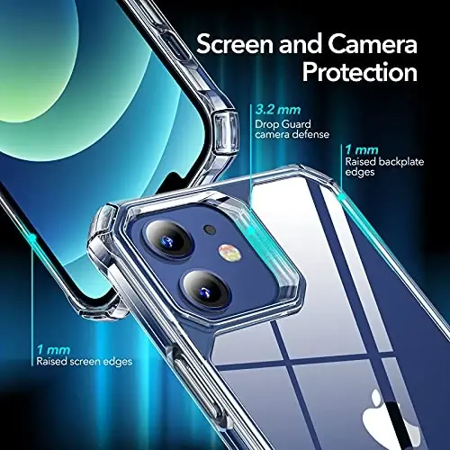 ESR for iPhone 12/iPhone 12 Pro Case, Military-Grade Protection, Shockproof Air-Guard Corners, Yellowing-Resistant Back, Air Armor, Clear - 4