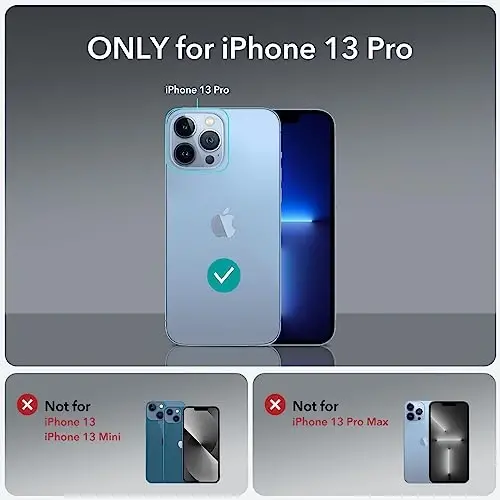 ESR for iPhone 13 Pro Case, Compatible with MagSafe, Shockproof Military-Grade Protection, Yellowing Resistant, Magnetic Phone Case for iPhone 13 Pro, Classic Series, Clear Blue - ESR