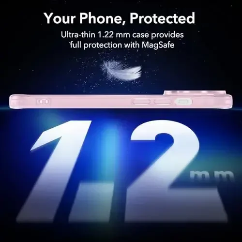ESR for iPhone 13 Pro Max Case, Compatible with MagSafe, Military-Grade Protection, Resists Yellowing and Scratches, Magnetic Phone Case for iPhone 13 Pro Max, Zero Series, Frosted Pink - ESR (1)