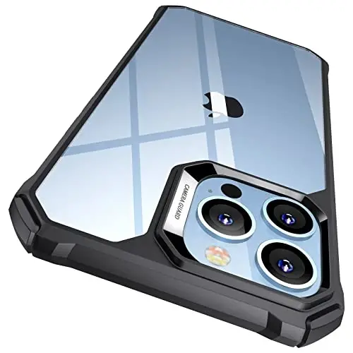ESR for iPhone 13 Pro Max Case, Military-Grade Protection with Shock-Absorbing Corners, Scratch-Resistant and Anti-Yellowing Acrylic Back, Slim Protective Phone Case, Air-Armor Series, Clear Black - ESR