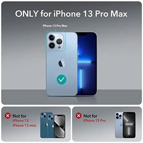 ESR for iPhone 13 Pro Max Case, Military-Grade Protection with Shock-Absorbing Corners, Scratch-Resistant and Anti-Yellowing Acrylic Back, Slim Protective Phone Case, Air-Armor Series, Clear Black - 2