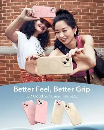 ESR for iPhone 14 Case with MagSafe, Supports Magnetic Charging, Smooth & Slim Silicone Case, Shockproof, Full Screen and Camera Protection, Soft Microfiber Lining,Light Tan - ESR (1)