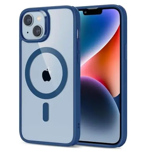 ESR for iPhone 14 Case/iPhone 13 Case, Compatible with MagSafe, Shockproof Military-Grade Protection, Magnetic Phone Case for iPhone 14/13, Classic Series (HaloLock), Clear Blue - 1