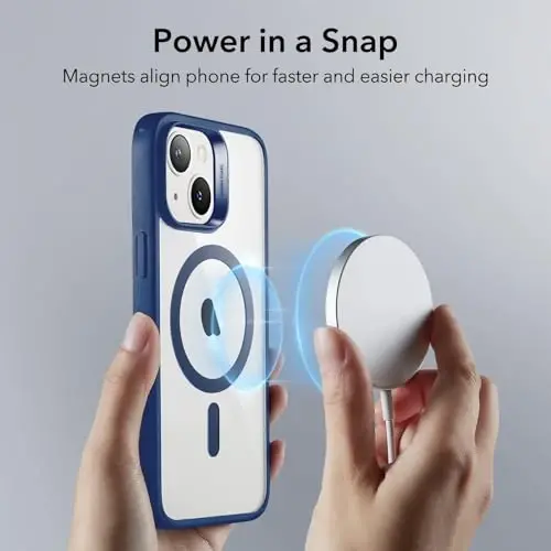 ESR for iPhone 14 Case/iPhone 13 Case, Compatible with MagSafe, Shockproof Military-Grade Protection, Magnetic Phone Case for iPhone 14/13, Classic Series (HaloLock), Clear Blue - 4