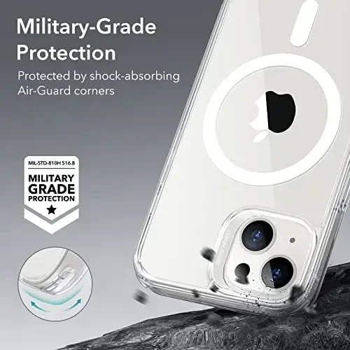 ESR for iPhone 14 Plus Case, Magnetic Case Compatible with MagSafe, Shockproof Military-Grade Protection, Magnetic Phone Clear Case for iPhone 14 Plus, Classic Hybrid Series, Clear - 6