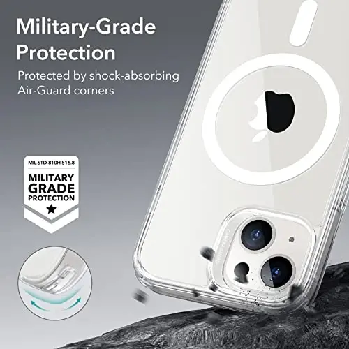 ESR for iPhone 14 Plus Case, Magnetic Case Compatible with MagSafe, Shockproof Military-Grade Protection, Magnetic Phone Clear Case for iPhone 14 Plus, Classic Hybrid Series, Clear - 4