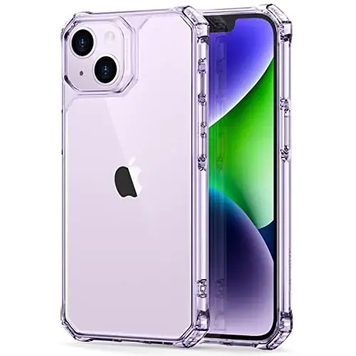 ESR for iPhone 14 Pro Case, Military-Grade Protection with Shock-Absorbing Corners, Scratch-Resistant and Anti-Yellowing Acrylic Back, Slim Protective Phone Case, Air-Armor Series, Clear Purple - 1
