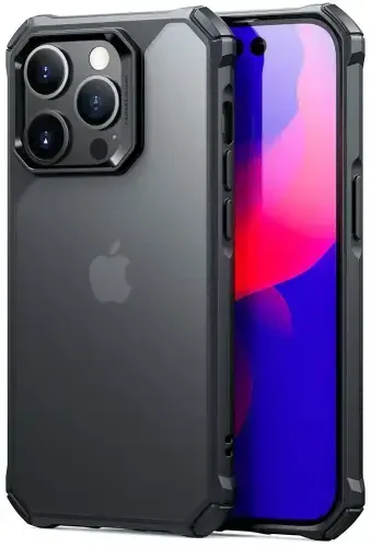 ESR for iPhone 14 Pro Case, Military-Grade Protection with Shock-Absorbing Corners, Scratch-Resistant and Anti-Yellowing Acrylic Back, Slim Protective Phone Case, Air-Armor Series, Frosted Black - 4