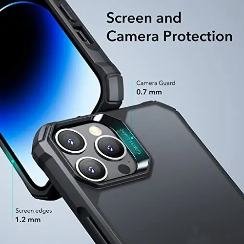 ESR for iPhone 14 Pro Case, Military-Grade Protection with Shock-Absorbing Corners, Scratch-Resistant and Anti-Yellowing Acrylic Back, Slim Protective Phone Case, Air-Armor Series, Frosted Black - ESR (1)