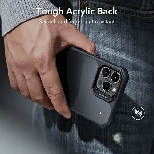ESR for iPhone 14 Pro Case, Military-Grade Protection with Shock-Absorbing Corners, Scratch-Resistant and Anti-Yellowing Acrylic Back, Slim Protective Phone Case, Air-Armor Series, Frosted Black - 3