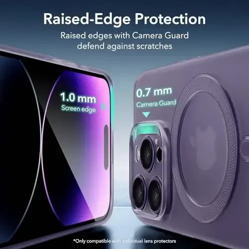 ESR for iPhone 14 Pro Max Case, Compatible with MagSafe, Military-Grade Protection, Resists Yellowing and Scratches, Magnetic Phone Case for iPhone 14 Pro Max, Zero Series, Frosted Purple - 7