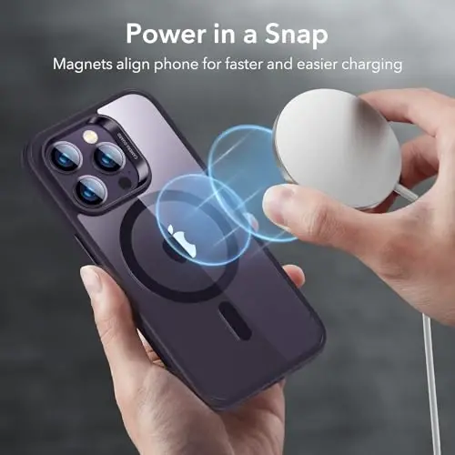 ESR for iPhone 14 Pro Max Case, Magnetic Clear Case Compatible with MagSafe, Shockproof Military-Grade Protection, Classic Hybrid Magnetic Case for iPhone 14 Pro Max 6.7 inch, Purple - 4