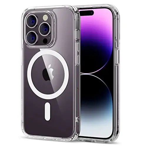 ESR for iPhone 14 Pro Max Case, MagSafe bilan mos, zarbaga chidamli harbiy darajadagi himoya, sarg'ayishga chidamli, magnitli klassik gibrid g'ilof (HaloLock), tiniq - ESR