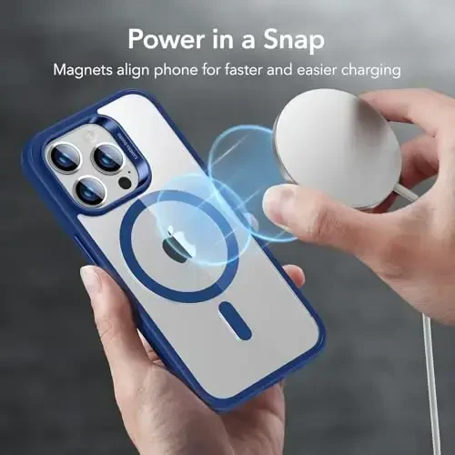 ESR for iPhone 14 Pro Max Case, MagSafe bilan mos, zarbga chidamli harbiy darajadagi himoya, sarg'ayishga chidamli, magnitli klassik gibrid g'ilof (HaloLock), tiniq ko'k - 4