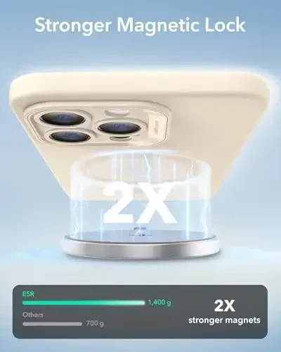 ESR for iPhone 14 Pro Max Case with MagSafe, Supports Magnetic Charging, Smooth & Slim Silicone Case, Shockproof, Full Screen and Camera Protection, Soft Microfiber Lining,Light Tan - 4