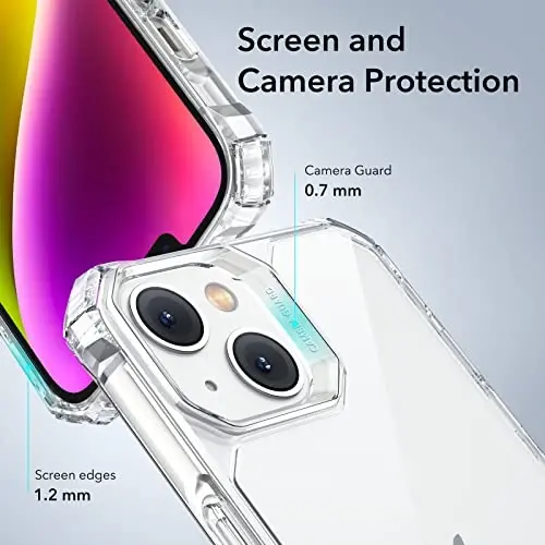 ESR for iPhone 14/iPhone 13 Case, Military-Grade Protection with Shock-Absorbing Corners, Scratch-Resistant and Anti-Yellowing Acrylic Back, Slim Protective Phone Case, Air-Armor Series, Clear | Shockproof, Air-Guard Corners, Shock-Absorbing, Yellowi - 4