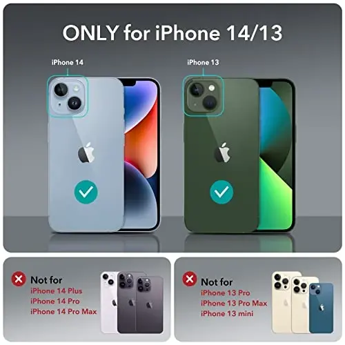 ESR for iPhone 14/iPhone 13 Case, Military-Grade Protection with Shock-Absorbing Corners, Scratch-Resistant and Anti-Yellowing Acrylic Back, Slim Protective Phone Case, Air-Armor Series, Clear | Shockproof, Air-Guard Corners, Shock-Absorbing, Yellowi - 2