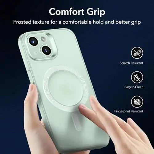 ESR for iPhone 15 Case, Compatible with MagSafe, Military-Grade Protection, Resists Yellowing and Scratches, Magnetic Phone Case for iPhone 15, Zero Series, Frosted Green - ESR (1)