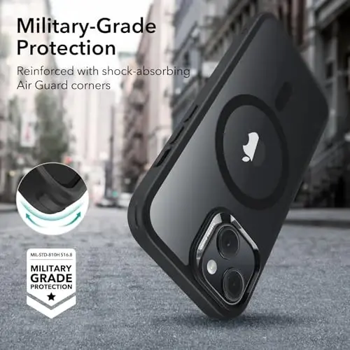 ESR for iPhone 15 Case, Compatible with MagSafe, Military-Grade Protection, Yellowing Resistant, Scratch-Resistant Back, Magnetic Phone Case for iPhone 15, Classic Series, Clear Black - 5