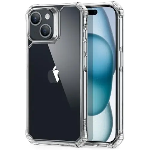 ESR for iPhone 15 Case, Military-Grade Protection with Shock-Absorbing Corners, Scratch-Resistant and Anti-Yellowing Acrylic Back, Slim Protective Phone Case, Air-Armor Series, Clear - ESR