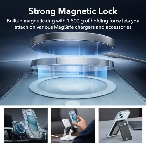 ESR for iPhone 15 Case, Translucent Matte Case, Compatible with MagSafe, Military-Grade Protection, Classic Series,Clear Blue - 3