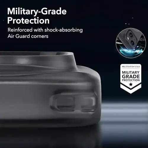 ESR for iPhone 15 Plus Case, Compatible with MagSafe, Military-Grade Protection, Resists Yellowing and Scratches, Magnetic Phone Case for iPhone 15 Plus, Zero Series, Frosted Black - 6