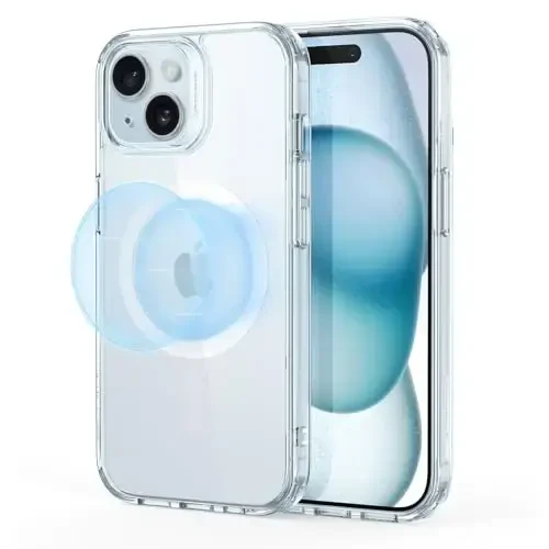 ESR for iPhone 15 Plus Case, Compatible with MagSafe, Military-Grade Protection, Yellowing Resistant, Scratch-Resistant Back, Magnetic Phone Case for iPhone 15 Plus, Classic Series, Clear Blue - 1