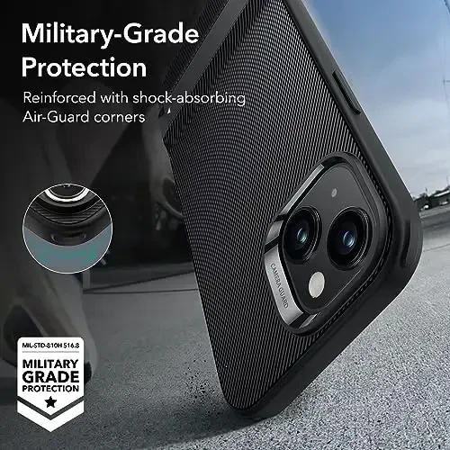 ESR for iPhone 15 Plus Case, Metal Kickstand Case, 3 Stand Modes, Military-Grade Drop Protection, Supports Wireless Charging, Slim Back Cover with Patented Kickstand, Boost Series, Black - 5