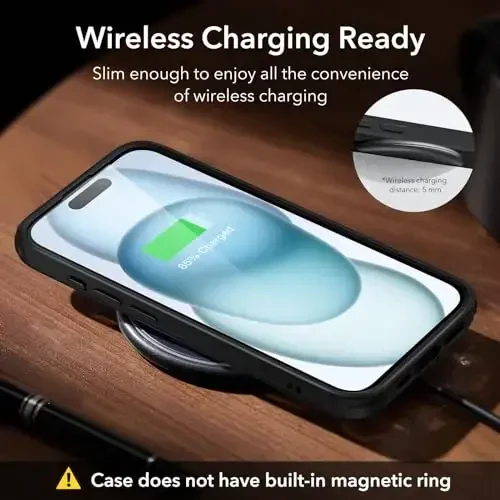 ESR for iPhone 15 Plus Case, Metal Kickstand Case, 3 Stand Modes, Military-Grade Drop Protection, Supports Wireless Charging, Slim Back Cover with Patented Kickstand, Boost Series, Black - 6