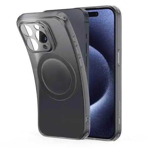 ESR for iPhone 15 Pro Case, Compatible with MagSafe, Military-Grade Protection, Resists Yellowing and Scratches, Magnetic Phone Case for iPhone 15 Pro, Zero Series, Frosted Black 