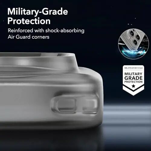 ESR for iPhone 15 Pro Case, Compatible with MagSafe, Military-Grade Protection, Resists Yellowing and Scratches, Magnetic Phone Case for iPhone 15 Pro, Zero Series, Frosted Grey - 6