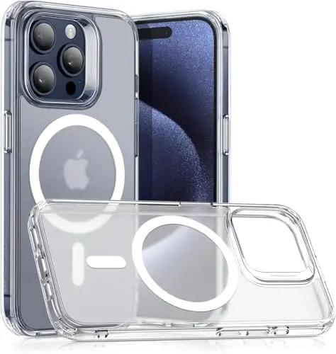 ESR for iPhone 15 Pro Case, Compatible with MagSafe, Military-Grade Protection, Yellowing Resistant, Scratch-Resistant Back, Magnetic Phone Case for iPhone 15 Pro, Classic Series, Frosted Clear 