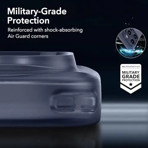 ESR for iPhone 15 Pro Max Case, Compatible with MagSafe, Military-Grade Protection, Resists Yellowing and Scratches, Magnetic Phone Case for iPhone 15 Pro Max, Zero Series, Frosted Dark Blue - 6