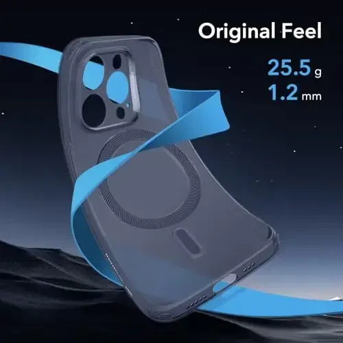 ESR for iPhone 15 Pro Max Case, MagSafe bilan mos, harbiy darajadagi himoya, sarg'ayish va chizishga qarshi, iPhone 15 Pro Max uchun magnit telefon qutisi, Zero Series, muzli to'q ko'k - 3