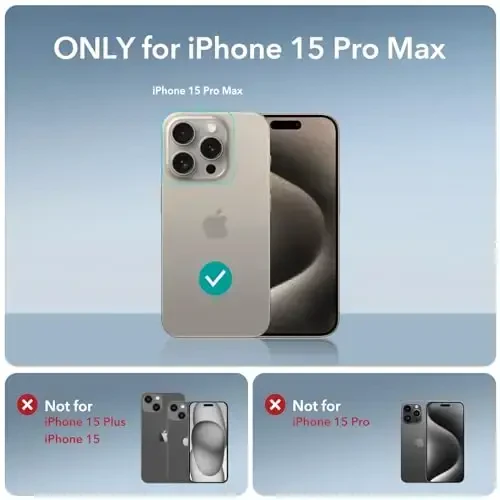ESR for iPhone 15 Pro Max Case, Military-Grade Protection with Shock-Absorbing Corners, Scratch-Resistant and Anti-Yellowing Acrylic Back, Slim Protective Phone Case, Air-Armor Series, Clear Grey - ESR (1)