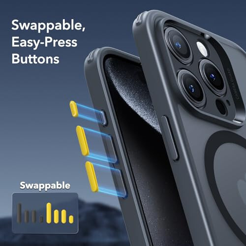 ESR for iPhone 15 Pro Max Case Set, Translucent Matte Case with Screen Protector, Compatible with MagSafe, Military-Grade Protection, Classic Series, Frosted Black - 7