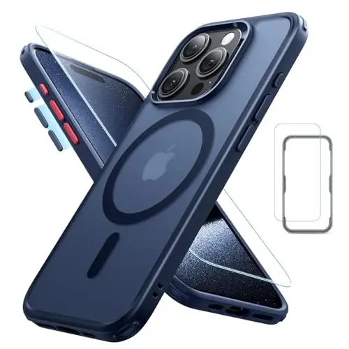 ESR for iPhone 15 Pro Max Case, Translucent Matte Case, Compatible with MagSafe, Military-Grade Protection, Classic Series, Frosted Blue 
