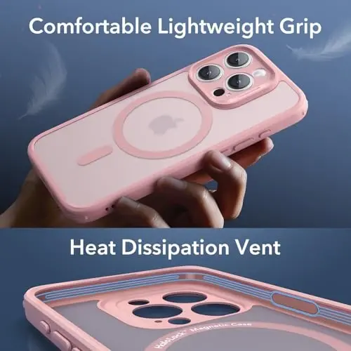 ESR for iPhone 15 Pro Max Case, Translucent Matte Case, Compatible with MagSafe, Military-Grade Protection, Classic Series, Frosted Pink - 5
