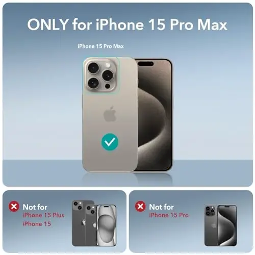ESR for iPhone 15 Pro Max Case, zarba yutuvchi burchaklar bilan harbiy darajadagi himoya, tirnalishga chidamli va sarg'ayishga qarshi akril orqa, ingichka himoya telefon qutisi, Air-Armor seriyasi, och kulrang - ESR (1)