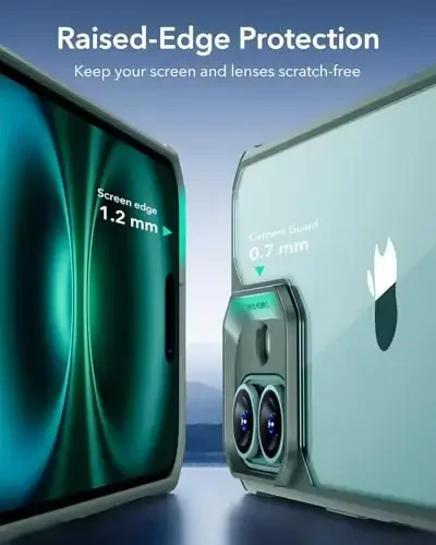 ESR for iPhone 16 Case, Military-Grade Protection with Shock-Absorbing Corners, Scratch-Resistant and Anti-Yellowing Acrylic Back, Slim Protective Phone Case, Air-Armor Series, Clear Green - 4