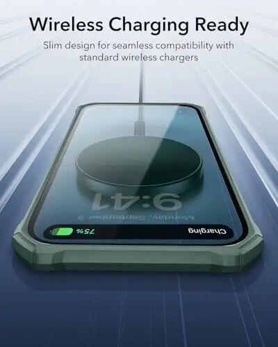 ESR for iPhone 16 Case, Military-Grade Protection with Shock-Absorbing Corners, Scratch-Resistant and Anti-Yellowing Acrylic Back, Slim Protective Phone Case, Air-Armor Series, Clear Green 
