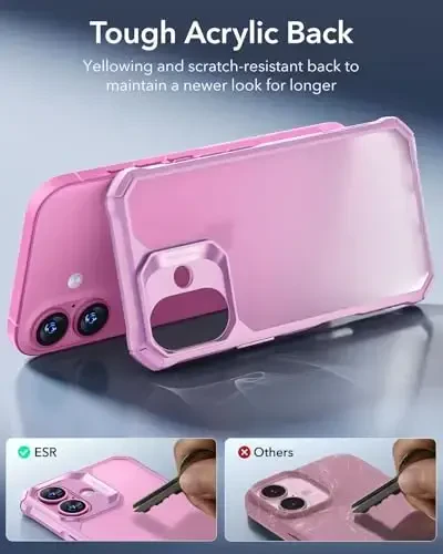 ESR for iPhone 16 Case, Military-Grade Protection with Shock-Absorbing Corners, Scratch-Resistant and Anti-Yellowing Acrylic Back, Slim Protective Phone Case, Air-Armor Series, Frosted Purple - 5