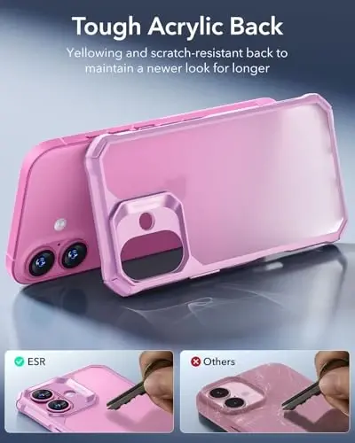 ESR for iPhone 16 Case, Military-Grade Protection with Shock-Absorbing Corners, Scratch-Resistant and Anti-Yellowing Acrylic Back, Slim Protective Phone Case, Air-Armor Series, Frosted Purple - 5