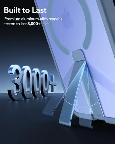 ESR for iPhone 16 Case with Kickstand, Compatible with MagSafe, Magnetic Military-Grade Shockproof Fully Adjustable Flickstand Phone Case, Boost Series, Clear Blue - 6