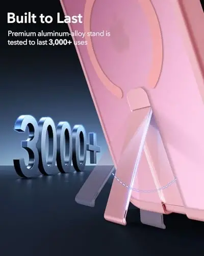 ESR for iPhone 16 Case with Kickstand, Compatible with MagSafe, Magnetic Military-Grade Shockproof Fully Adjustable Flickstand Phone Case, Boost Series, Frosted Pink - 6